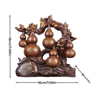 TEMU Five Blessings Resin Sculpture - Hanging Gourds on Vine, Chinese Traditional 'Wufu Linmen' Home Decor for Good Fortune, Asian-Inspired Gift for Housewarming & Office Desk