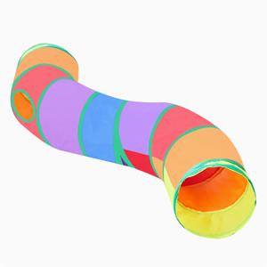 TEMU S자형 고양이 터널 - 다양한 개구부가 있는 상호작용 놀이 튜브, 끈적이지 않고 쉽게 접을 수 있음, 내구성 있는 폴리에스터 소재의 고양이 및 새끼고양이용 장난감