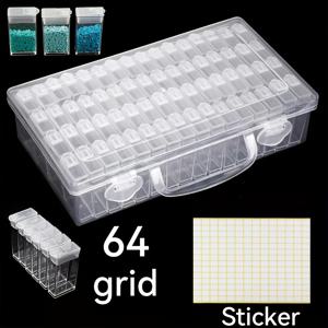 TEMU 1 세트 64 그리드 페인팅 보관함 - 보석 비즈, 손톱 액세서리 및 DIY 공예 용품을 위한 플라스틱 정리함 - 공예 애호가를 위한 이상적인 선물, 공예 정리함 | 보관함 | 플라스틱 구조, 페인팅 용품