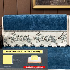 TEMU 1pc 우아한 파란색과 흰색 꽃무늬 소파 커버 - 애완동물 친화적, 기계 세척 가능, 폴리에스터 셔니일 소재, 거실, 침실, 사무실 장식, 섹션, 러브시트, 의자, 러브시트 커버에 이상적|꽃무늬 디자인|기계 세척 가능 커버, 소파 장식|쇼파커버|3인용쇼파
