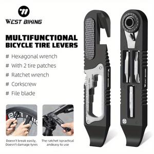 TEMU 서브라이크 멀티툴, MTB 및 로드바이크 래칫 렌치, 6각 렌치, 파일 블레이드, 코크스crew, 사이클링 유지보수 도구 키트, 로드바이크 액세서리