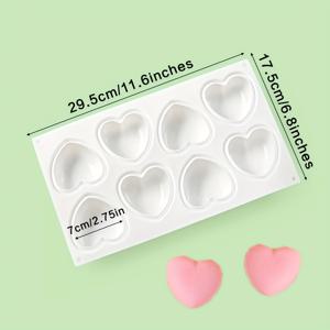 TEMU 케이크 장식용 하트 모양 실리콘 몰드 35구 - 식품 등급, 다양한 크기의 하트 캐비티, DIY 베이킹, 프렌치 디저트, 및 수제 간식에 완벽