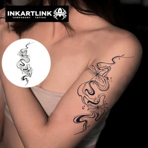 TEMU INKARTLINK 혁신적인 반영구용 용담꽃 타투, 진정한 잉크 디자인으로 방수 임시 팔 타투, 1-2주 동안 지속, 식물 기반 사실적인 외모, 임시 바디 아트|꽃 타투 디자인|내구성 있는 타투