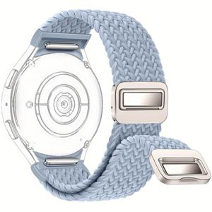 TEMU Galaxy Watch 7/6/5 Pro/4 Classic용 20mm 브레이드 솔로 루프 스트랩(47mm 44mm 40mm) - 자석 클로저, 노-갭 디자인, 조절 가능한 탄성 밴드 액세서리, 스포티하고 안전한 핏, 자석 시계 스트랩
