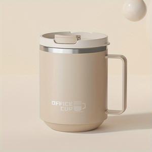 TEMU 1개 단열 스테인리스 커피 머그컵 뚜껑 포함, 500ml, 다색상태, 휴대용, 사무실/집/학생용 - 뜨거운 음료 및 차가운 음료에 적합 - 발렌타인데이, 부활절, 여성의 날, 독립기념일, 할로윈 선물 추천