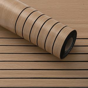 TEMU 1롤/2롤, 118인치 x 15.7인치, 두꺼운 접착식 탈부착형, 페이크 3D 나무 무늬 그리드 패널링, 레트로 우드 자체접착 벽지, 비닐 방수, 스크래치 방지, 방음 벽지. 거실, 침실, 천장, 복도, 카페, 사무실 리모델링용 고급 홈 아트 장식
