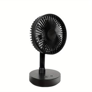 TEMU 조용한 오실레이팅 미니 데스크 팬 - 사무실 및 기숙사용 컴팩트 USB 충전식 휴대용 선풍기