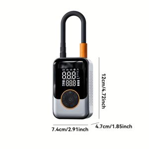 TEMU 1개 휴대용 에어 컴프레서 펌프 - 디지털 LCD 디스플레이, USB-C 고속 충전, LED 라이트, 자동차//자전거/공용 자동 차단 안전 기능 포함 - 컴팩트 공기 펌프, 홈/차고/여행용, 세련된 디자인, 내구성 강화, 스포츠 애호가를 위한 타이어 인플레이터|자전거|타이어