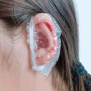 TEMU 100개 투명 고품질 귀 보호 커버 - 샤워, 염색, 미용실 및 목욕용 일회용 귀보호대 - 위생적 착용감, 배터리 불필요