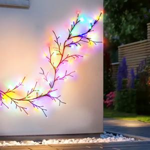 TEMU 홈 데코용 라이트가 있는 야드 장식 덩굴 세트, 어머니날 장식 /5.9ft 구부릴 수 있는 가지 나무 조명 USB 전원, 벽 모서리 벽난로 거실 장식을 위한 96개 LED 실내 윌로우 덩굴 라이트(배터리 제외)
