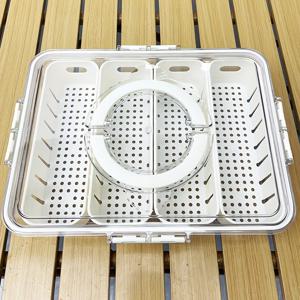 TEMU 비파이프(BPA-Free) 식품용 PET 4단 휴대용 냉장고 용기 - 분리형 필터, 누수 방지 뚜껑 & 손잡이 포함, 스택 가능 디자인 (라이트 베이지), 과일·채소·간식 신선 보관, 피크닉 필수품, 사무실 간식 정리함, 공간 절약형, 안전 스냅온 뚜껑, 내구성 플라스틱, 냉장고 정리함, 바쁜 직장인을 위한 컴팩트 오거나이저|캠핑냉장고|양문형냉장고