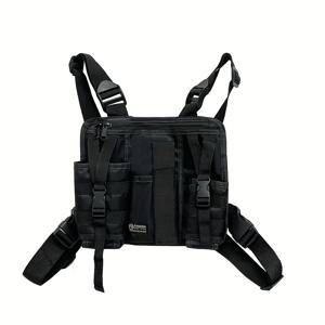 TEMU 남녀 공용 택티컬 체스트 백 - 다중 포켓 전면 & 후면 디자인, 조절 가능한 스트랩, 지퍼 잠금, 골드 톤 하드웨어 - 헤비 듀티 옥스포드 원단 - 스트리트웨어, 파티, 파티 액세서리, 어반 패션, 내구성 있는 구조, 패션 애호가|힙색
