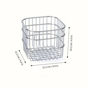 TEMU 스텐레스 스틸 보관함 블루 다기능 경량 조절 가능한 정리함 - 사무실 책상, 욕실, 침실에 적합 | 화장품, 향수, 얼굴 마스크 등 보관 가능 | 조립 필요 없음, 현대 스타일, 선반 바구니|향수