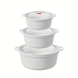 TEMU 3개 세트 전자레인지용 라운드 보울 (뚜껑 포함), 식품등급 PP 스톡보울 & 찜기 – 1~3분 만에 맛있는 요리, 주방에서의 즐거운 경험을 선사합니다|전자레인지