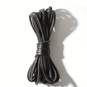 TEMU 3mm x 5.5야드 천연 가죽 평직 로프 - 3개 자연색 갈색 & 2개 블랙 스트랩, 주얼리 제작, DIY 공예, 신발끈, 핸드메이드 지갑용 - 내구성 강한 유연한 가죽 끈, 신발끈 교체, 매끄러운 질감, 소재, 공예 애호가용