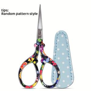 TEMU 바늘 가위와 바늘 작업을 위한 가죽 칼집이 장착된 바늘 가위 한 쌍, 바느질 공예 및 DIY 바늘 작업 도구를 위한