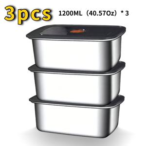 TEMU 스테인리스 스틸 라운지 박스 1200ml, 잠금식 뚜껑, 2/3pcs 누출 방지 식품 용기, 식기 세척기 및 냉장고 안전 베ντ로, 식사 준비, 사무실 점심, 체육관 식단, 캠핑 여행 - 소형 스택형 디자인|냉동고|식기세척기|식기세척기