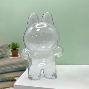 TEMU LABUBU 3.0 호환 디스플레이 케이스 - 프론트 하이퍼포먼스 시리즈 보호 커버, 생동감 넘치는 캐릭터 디자인, 먼지 방지 컬렉터용 케이스 (인형 미포함), 귀여운 내구성 PMMA 소재