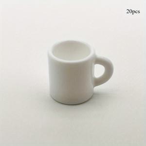 TEMU 20개 미니 화이트 레진 커피 컵 찬스 - 귀여운 DIY 보석, 체인, 머리 액세서리 및 인형집 장식용, 폴리에스터 소재, 크래프팅 및 패션 장식에 이상적