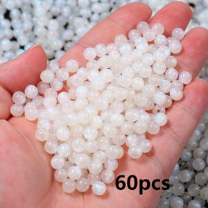 TEMU 6mm 60개 흰색 원형 별빛 아크릴 느슨한 비즈 DIY 팔찌, 보석, 열쇠끈, 비즈 펜 등 액세서리 재료
