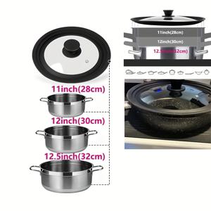 TEMU BLX 그린 1/3개 블랙 실리콘 냄비 뚜껑 - BPA 프리, 내열성 (최대 ), 프라이팬 및 스톡팟용 다중 사이즈, 넓은 가장자리, 미끄럼 방지, 긁힘 방지, 식기세척기 안전 주방 액세서리