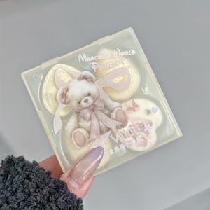 TEMU 5pcs/ART VALUE 귀여운 월드 파우더 퍼프 키트, 파운데이션 메이크업용, 컨실러, 블러셔, 허니 파우더 메이크업, 데일리 및 특별한 날에 적합, 완벽한 메이크업 도구, 미니 파우더 퍼프, 엄지 퍼프