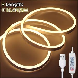 TEMU 오라혼 스마트 LED 네온 스트립 - USB 전원 RGB 조명, 4키 컨트롤러 포함, 고품질 침실·주방·크리스마스 장식용, 옷장 조명, 쉬운 설치 모던 앰비언트 LED 라이트, 아늑한 분위기 조명