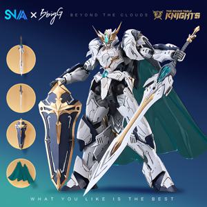TEMU 1/144 스케일 나이트 메카 모델 조립 키트 - 검과 방패가 있는 고동작 로봇 액션 모델, 어른 컬렉션 장난감에 적합