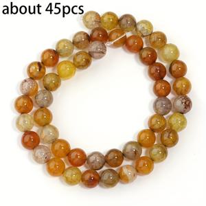 TEMU 호박 크랙 아게이트 라운드 스톤 비즈, 팔찌 & 목걸이 DIY 공예 액세서리, 패션 주얼리 참, 팔찌 만들기 용품, 스톤 비즈, 고품질 비즈, 비딩 필수품, 주얼리 메이커