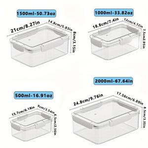 TEMU 8개 세트 뚜껑 포함 다용도 플라스틱 식품 보관 용기, 냉장고용 야채 및 간식 보관, 전자레인지 사용 가능, 쌓을 수 있는 공간 절약형 도시락 & 벤토박스 – 학교나 외출용으로 이상적