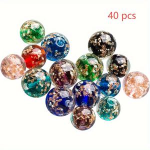 TEMU 20/40개 야광 유리 구슬 - 12mm 반짝이는 발광 비즈, 액세서리 제작용, 수조 장식, 화병 채움재, 요정 정원용 - 다색 (녹색, 파란색, 빨간색, 갈색, 검은색, 투명) - DIY 공예, 홈 및 장식용, 매끄러운 마감, 공예 소품, 공예 애호가를 위한 이상적인 제품