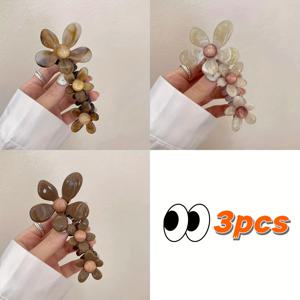 TEMU 3개 세트 꽃 전화선 헤어 타이 - 여성용 버블 브레이드 스타일링 도구