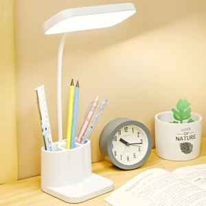 TEMU 1. USB 충전식 LED 데스크 램프, 광택 표면, 조절 가능한 책상용 메이크업 램프, 책상 장착 가능, 독서 및 음악 공간에 적합한 최고의 선택