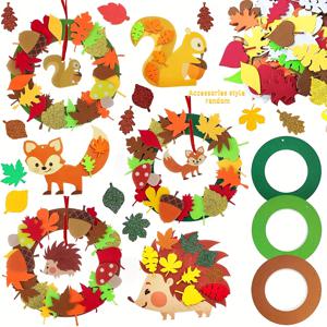 TEMU 131피스 가을 화환 공예 키트, 가을 미술 용품, 추수감사절 DIY 프로젝트, 펠트 장식 세트, 계절별 펠팅 스티커