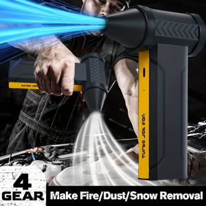 TEMU 130000RPM 터보 블로워 및 진공청소기, 2 in 1 터보 제트 팬 200W 파워, 4단계 풍속 휴대용 에어 더스터, Type-C 충전식 먼지 제거기, 자동차 청소, 캠핑, 눈 치우기, 정원 잎 불어내기, 차량 후방 거울 물방울 청소기, 남성을 위한 크리스마스 선물