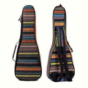 TEMU 2포켓 우쿨렐레 가방 소프라노 콘서트 테너우쿨렐레 케이스, 10.5mm 두께 패딩 천과 조절 가능한 스트랩, 보헤미아 스타일 210D 안감