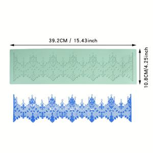 TEMU 케이크 장식용 실리콘 레이스 몰드 - 유연한 퐁당과 검 페이스트 아이싱 매트 - 우아한 디자인을 위한 다재다능한 무연 케이크 가장자리 도구 - 웨딩 케이크, 크리스마스, 할로윈, 부활절, 추수감사절 장식에 이상적