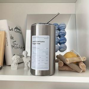 TEMU 1개 20oz 단열 스테인리스 텀블러 뚜껑 & 빨대 포함 - 이중벽 진공, 뜨거운 & 차가운 음료용 재사용 가능한 물병, 여행 및 일상 사용에 이상적, 