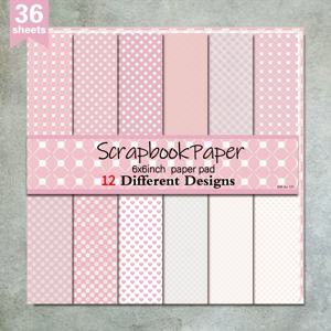 TEMU 36장 분홍 스크랩북 종이 패드, 6x6인치, 12가지 고유 패턴, DIY 스크랩북, 카드 만들기, 장식 배경용 아트 크래프트 카드 스톡