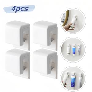 TEMU 4pcs 치약 홀더 얼굴 클렌저 클립, 붙이식 벽걸이 클렌저 수건 열쇠장 자체 붙이식 걸이 장착 홀더 방수 접착식 걸이 중량 (화이트) - 재질: 플라스틱; 장착 유형: 벽걸이; 특수 기능: 경량