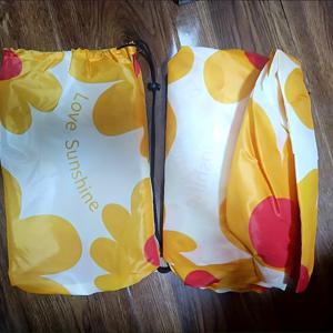 TEMU 휴대용 인플레이터블 소파 침대 - 접이식 에어 쿠션 라운저, 생기발랄한 노랑 & 핑크 꽃무늬 디자인, 가볍고 내구성 있는 야외 캠핑, 해변, 뒷마당, 여행용, 쉬운 운반 가방 포함, 플로킹 표면, 피크닉 휴식, 휴대용 가구