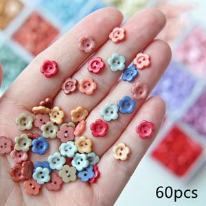 TEMU 8mm/0.31인치 작은 플라스틱 꽃 모양 2홀 버튼, 인형 옷용 미니 버튼, 공예 재료, 의류 액세서리, 봉제 용품