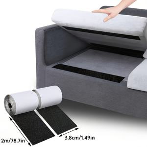TEMU 미끄럼 방지 소파 쿠션 테이프 2롤, 3.8cm x 2m 강력한 스트립 패브릭 접착제, 수공예용 붙이는 테이프 - 쇼파 쿠션이 미끄러지는 것을 방지하며, 천류, 야외 파티오 매트, 카펫 패드 미끄럼 방지 고정에 적합