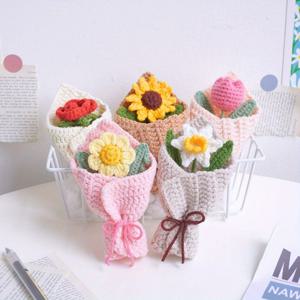 TEMU 5pcs 미니 꽃차례 크로셰 키트 - 성인용 LMH DIY 크로셰 세트, 실, 바늘, 설명서 및 비디오 튜토리얼, DIY 열성자, 휴일, 부활절, 데이, 생일, 크로셰 키트를 위한 완벽한 선물, 초보자용 크로셰 키트
