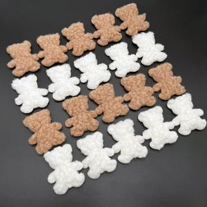 TEMU DIY 공예용 귀여운 곰 인형 스펀지 패치 20개 - 접착제 필요 없음, 의류 및 가방 장식용 1.97x2.17인치 플러피 어플리케