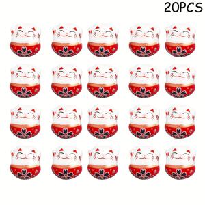 TEMU 20개 세라믹 고양이 귀걸이 비즈 - 14x14.5mm, 다양한 색상의 DIY 보석 만들기 액세서리, 팔찌, 목걸이, 크리스마스, 할로윈, 발렌타인데이, 축제용 공예 액세서리, 재미있는 고양이 디자인, 내구성 있는 공예 비즈, 고양이 공예 용품
