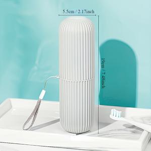 TEMU 1pc 여행용 치실 보관함, 세척 컵 및 치약 랙 - 이동용 구강 관리를 위한 컴팩트한 디자인, 알코올 프리, 내구성 및 휴대용