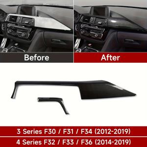 TEMU BMW 3 시리즈 및 4 시리즈 F30 F31 F34 3GT F32 F33 F36 2012-2020 액세서리용 카본 파이버 ABS 대시보드 커버 스티커 데칼, 왼쪽 사이드 OEM YBB