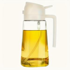 TEMU 16oz 2-in-1 주방 올리브 오일 디스펜서 & 요리 스프레이 병 - 자동 플립 뚜껑, 샐러드 드레싱 & 요리 오일에 이상적, 주방용 올리브 오일 디스펜서