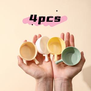 TEMU 4개 컬러풀 플라스틱 마카롱 디프 볼 - 화려한 다양한 색상, 스택 가능하고 내구성 있는 PP 서빙 그릇 (후무스, 살사, 과카몰리용), 피크닉 및 파티 & 가정 주방 사용, 쉬운 세척 & 공간 절약 디자인, 모던 , 피크닉 필수품, 식품 안전 소재, 스낵 접시, 야외 식사용